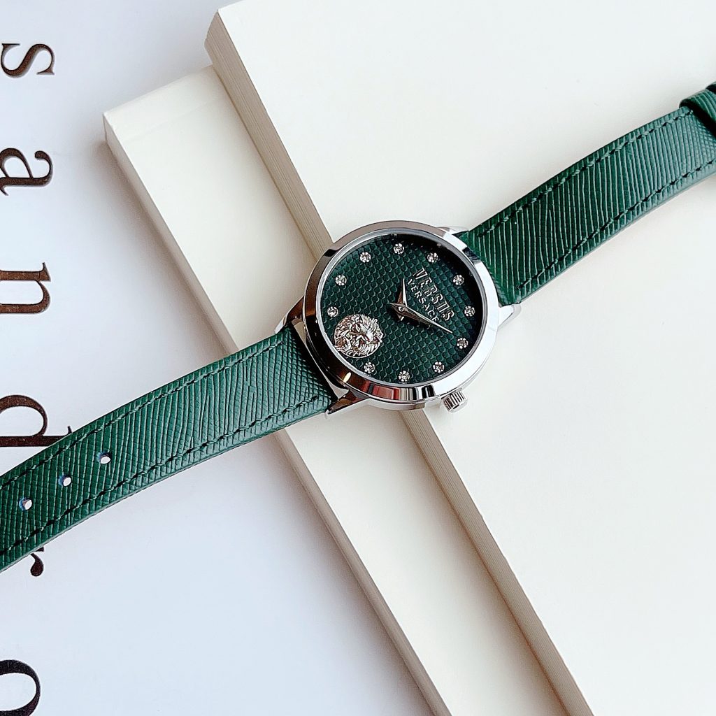 Đồng hồ Versus nữ dây da màu xanh lá