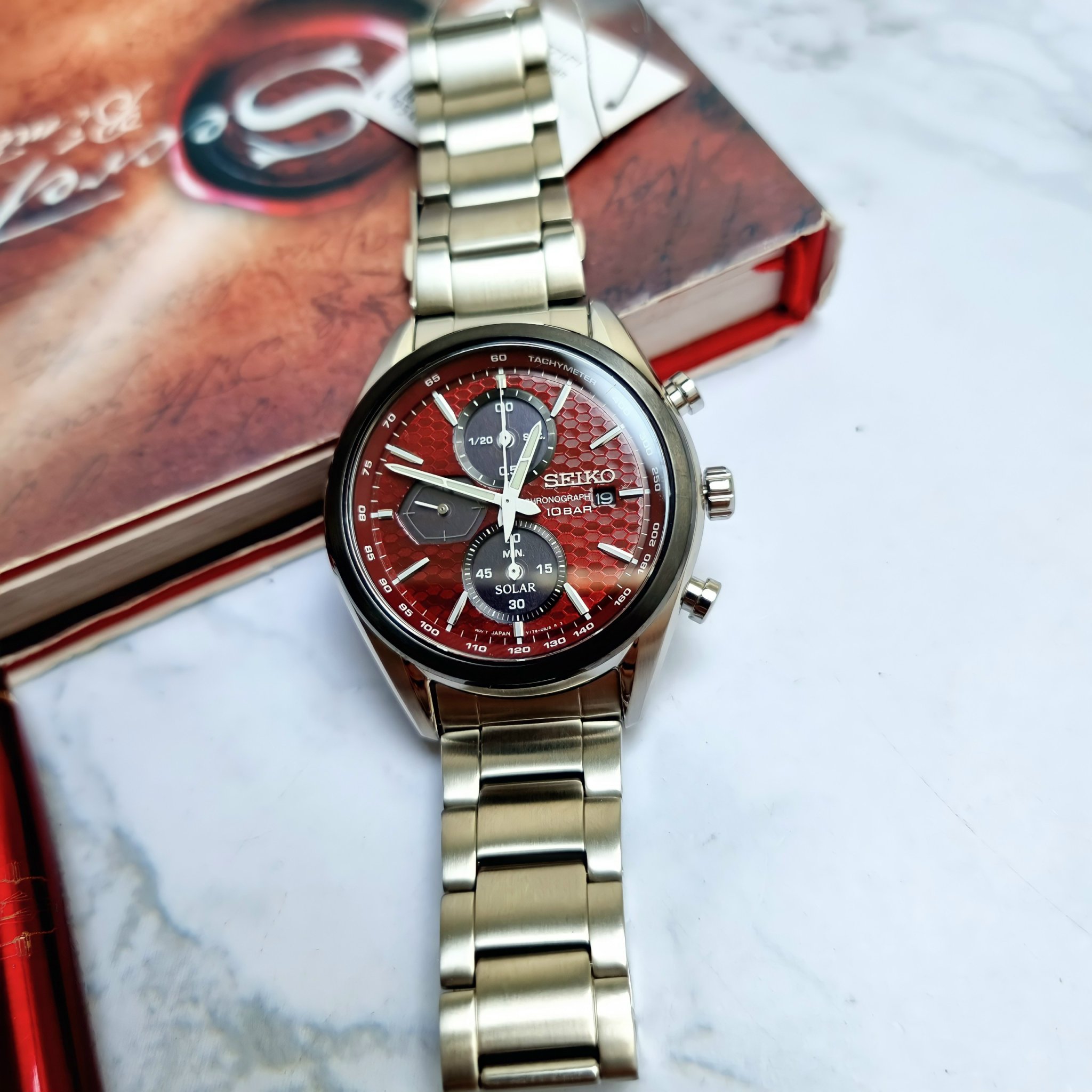 Đồng hồ Seiko nam chính hãng Solar Red Macchina Sportiva Chronograph   - DWatch Authentic
