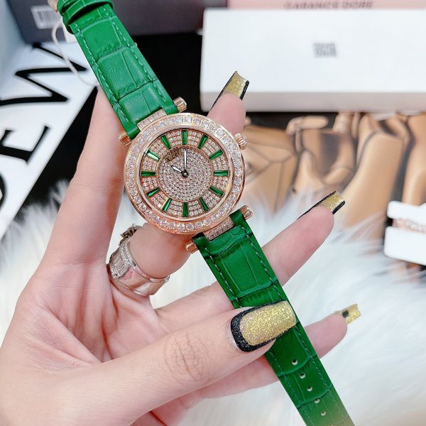Đồng hồ X-Cer nữ dây da màu xanh lá cây