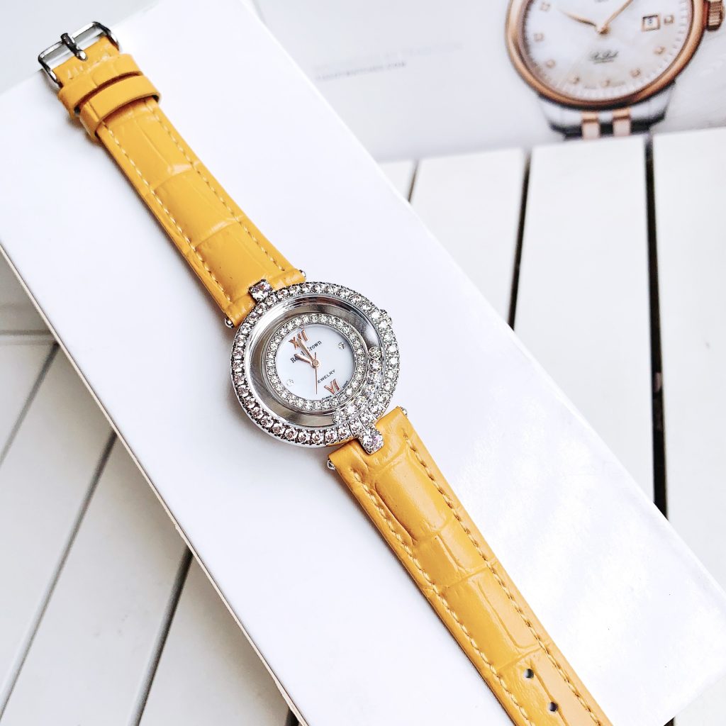 Đồng hồ Royal Crown nữ dây da màu cam