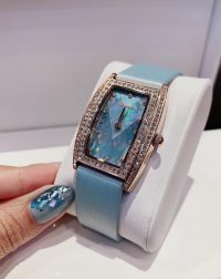 Đồng hồ chính hãng Davena nữ dây da màu xanh