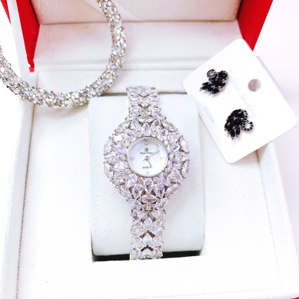 Đồng hồ nữ đính đá Royal Crown chính hãng hình bông tuyết 35mm