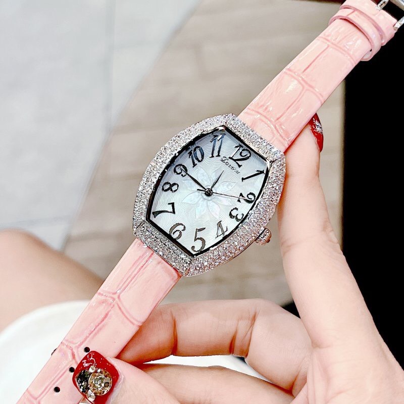Đồng hồ Davena chính hãng 31535A dây da màu hồng nữ