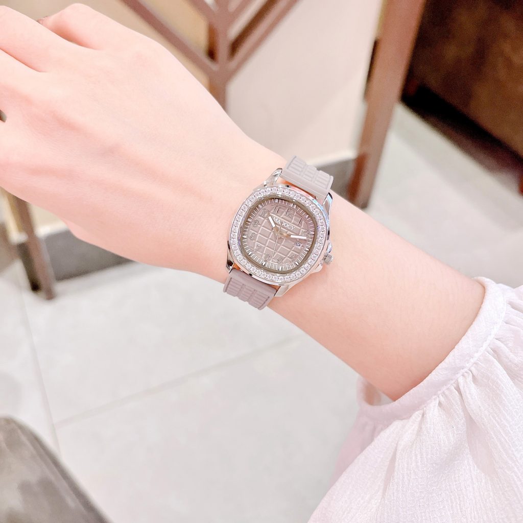 Đồng hồ Madocy chính hãng M81698 nữ dây cao su màu xám