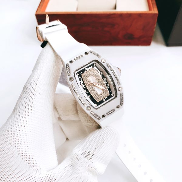 Đồng hồ nữ Hanboro vỏ gốm sứ màu trắng chính hãng giá rẻ