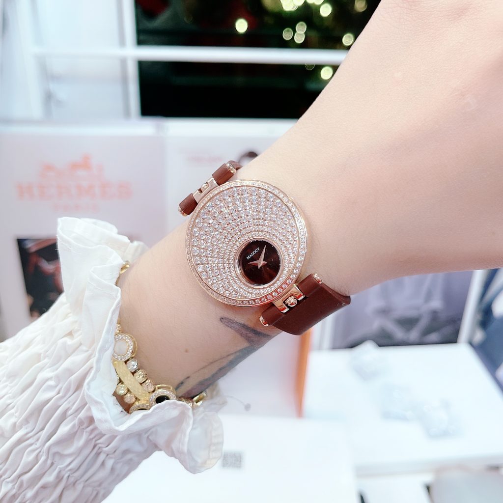 Đồng hồ Madocy chính hãng M81688 nữ đính đá Rose Gold 2 mặt