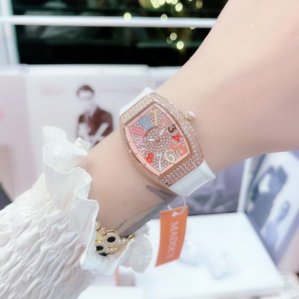 Đồng hồ Madocy nữ chính hãng M81666 đính full đá màu trắng