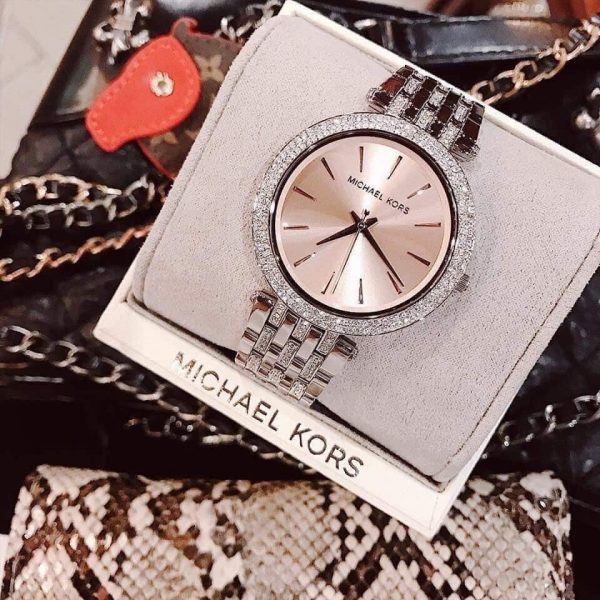 Đồng hồ Michael Kors MK3218 Darci nữ đính đá mặt hồng chính hãng