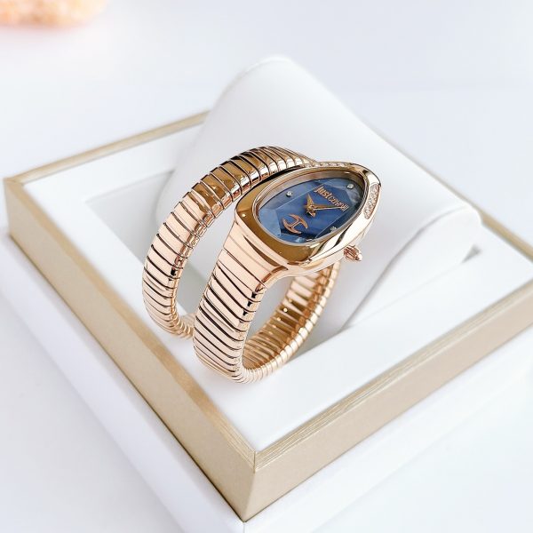 Đồng hồ nữ Just Cavalli chính hãng hình rắn mặt xanh dương 28mm