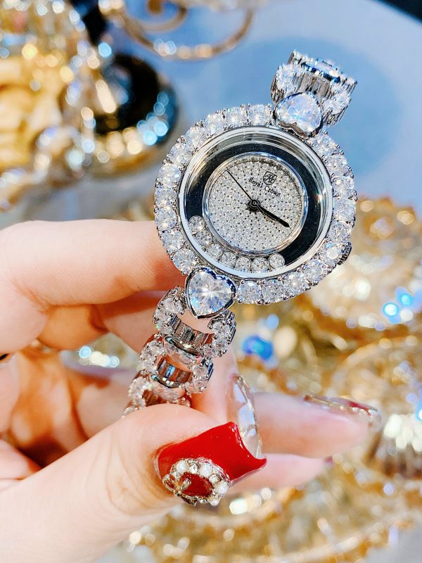 Đồng hồ nữ Royal Crown chính hãng mặt tròn full diamond cao cấp