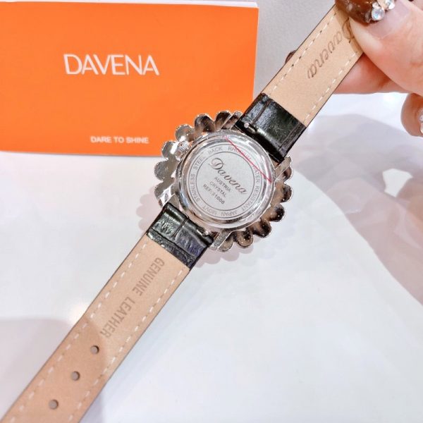 Đồng hồ đính đá Davena Austria 31000 chính hãng mặt hình bông hoa 36mm