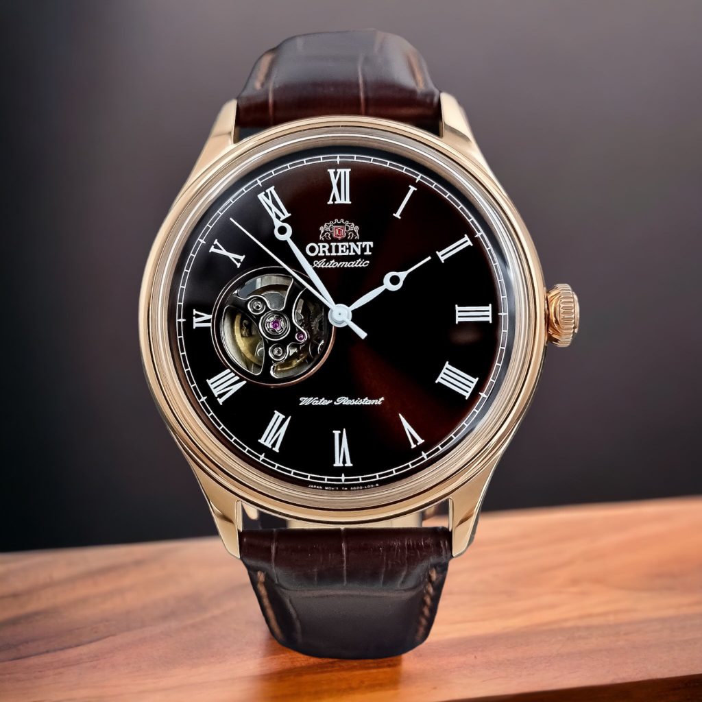 Đồng Hồ Nam Chính Hãng Orient FAG00001T0 Dây Da Vỏ Vàng Hồng Mặt Nâu 43mm