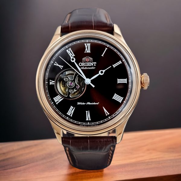 Đồng Hồ Nam Chính Hãng Orient FAG00001T0 Dây Da Vỏ Vàng Hồng Mặt Nâu 43mm
