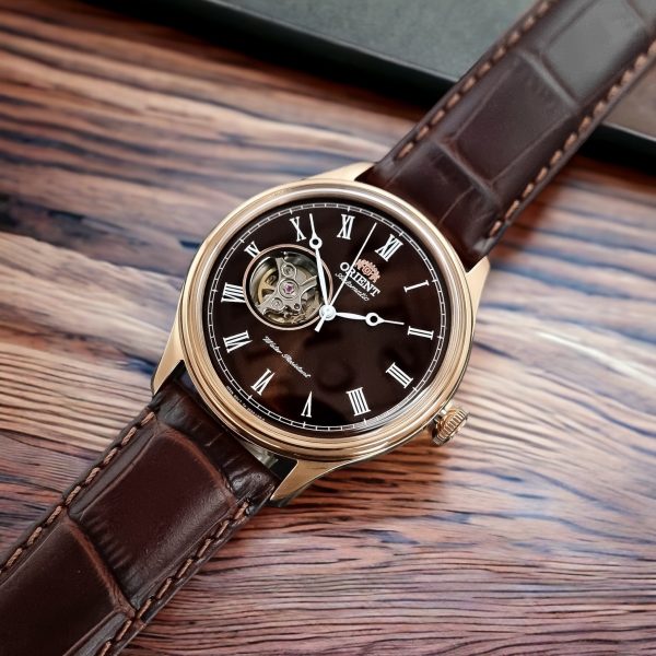 Đồng Hồ Nam Chính Hãng Orient FAG00001T0 Dây Da Vỏ Vàng Hồng Mặt Nâu 43mm
