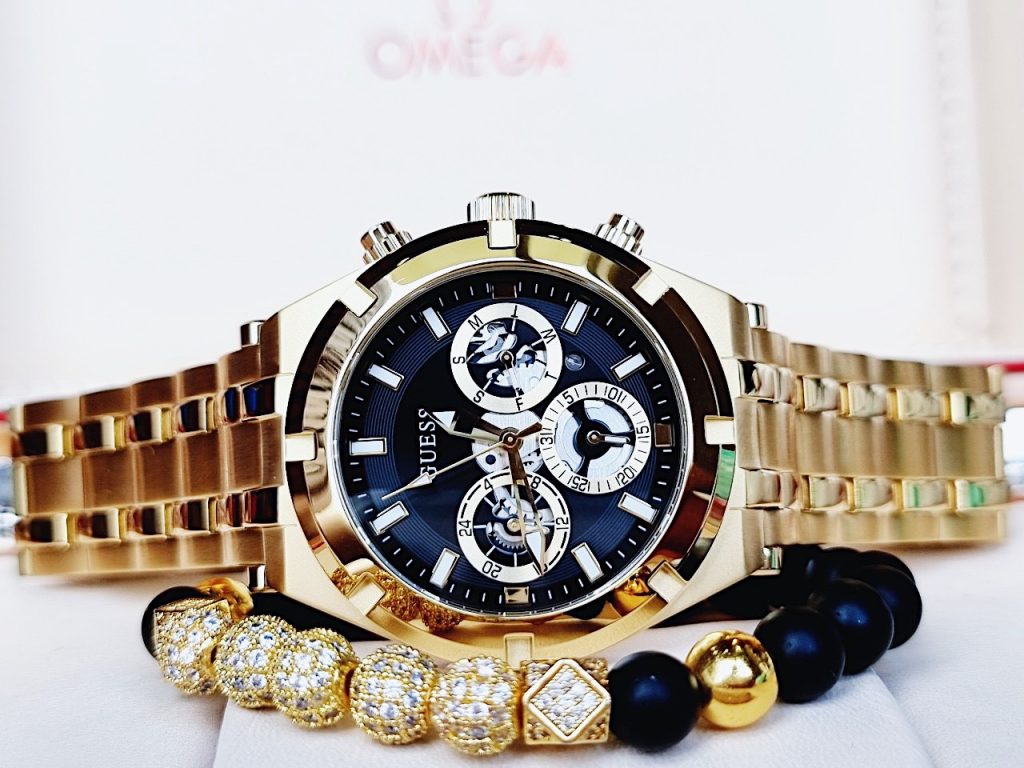 Đồng Nam Chính Hãng Guess Phiên Bản Dây Thép Gold Sang Trọng 44mm