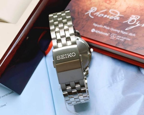 Đồng hồ nam chính hãng Seiko SUR259P1 dây thép mặt số xanh sang trọng 41mm