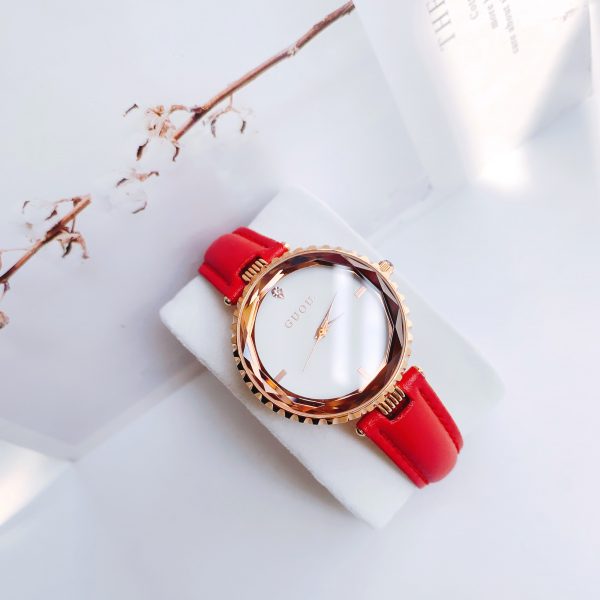 Đồng hồ nữ chính hãng Guou mặt số tròn thiết kế góc cạnh tinh xảo 36mm