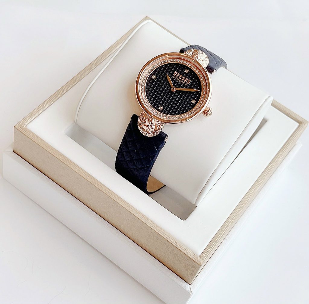 Đồng hồ nữ chính hãng Verus dây da thiết kế hình trám mặt số tròn 34mm