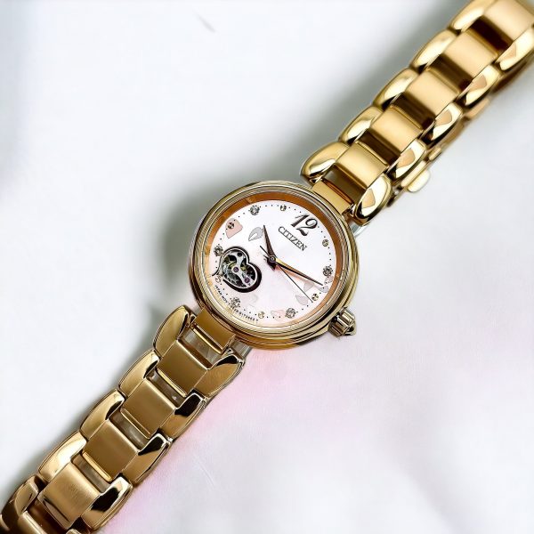 Đồng hồ nữ chính hãng Citizen PR1022-80X mặt số màu hồng đính đá 29mm