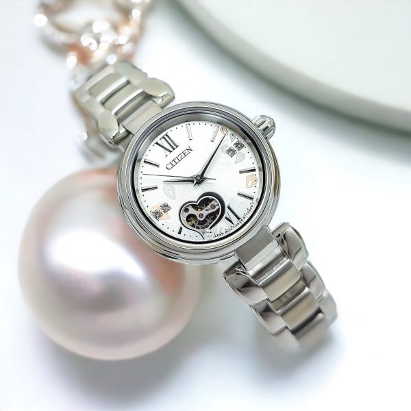 Đồng hồ nữ chính hãng Citizzen PR1020-85A mặt số trắng lộ cơ 29mm