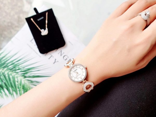 Đồng hồ nữ chính hãng Sunrise 9011AA mặt số đính đá tặng kèm vòng cổ 32mm