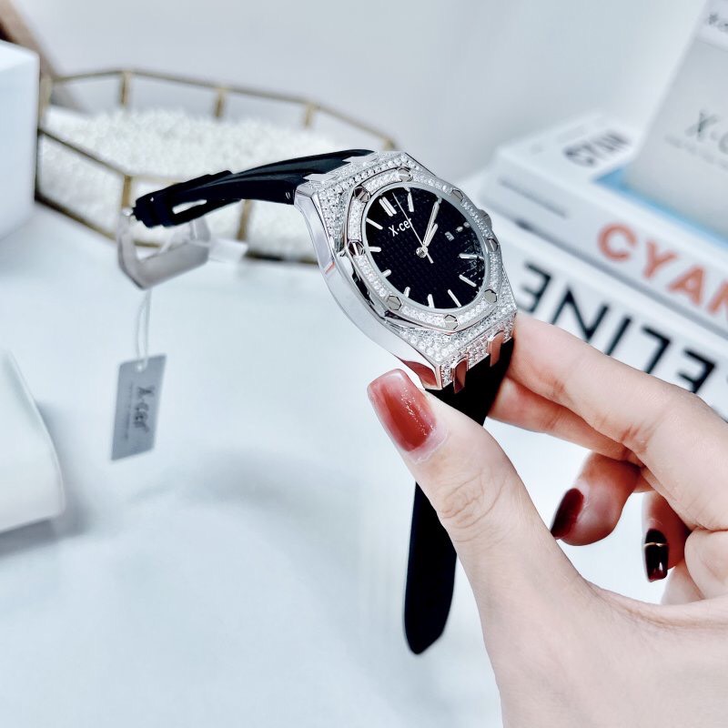Đồng hồ nữ chính hãng X-Cer B0604 mặt số đen niềng đính đá cao cấp 36mm