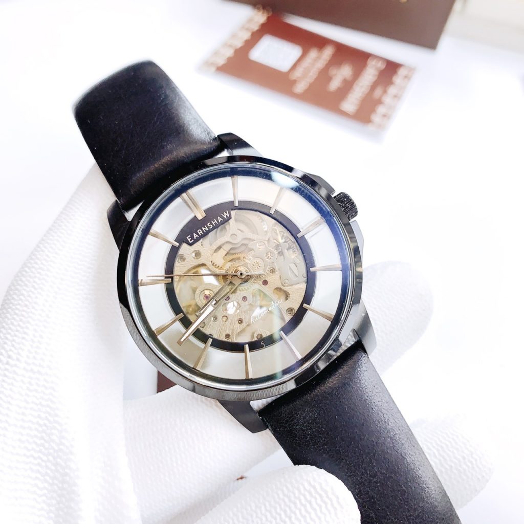 Đồng hồ nam chính hãng Thomas Earnshaw mặt số tròn lộ cơ phong cách 43mm