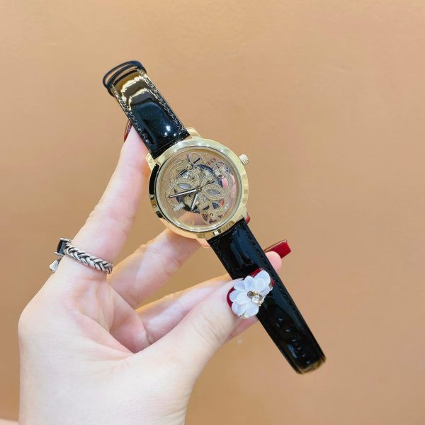 Đồng hồ nữ chính hãng Guess mặt in trong suốt màu vàng hồng 36mm