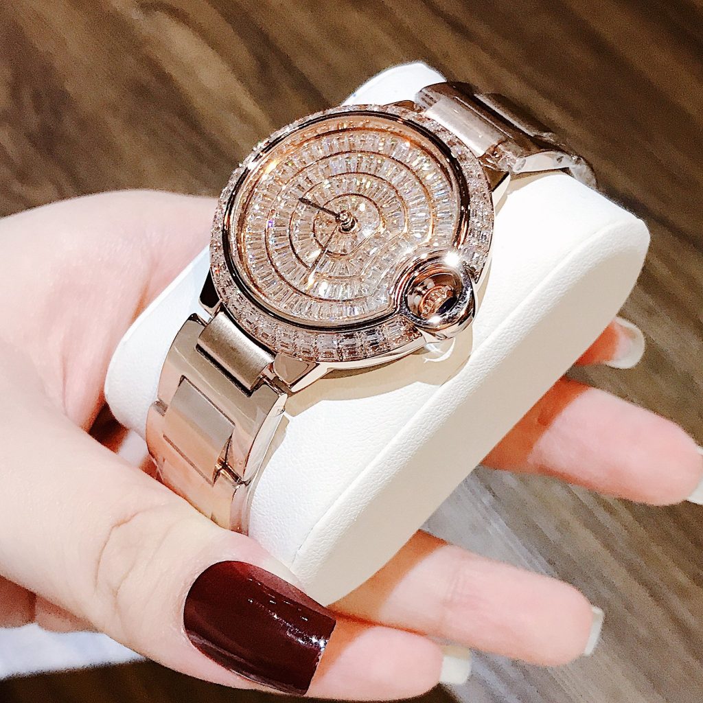 Đồng hồ nữ chinhs hãng X-Cer mặt số tròn đính full đá tặng kèm vòng 36mm