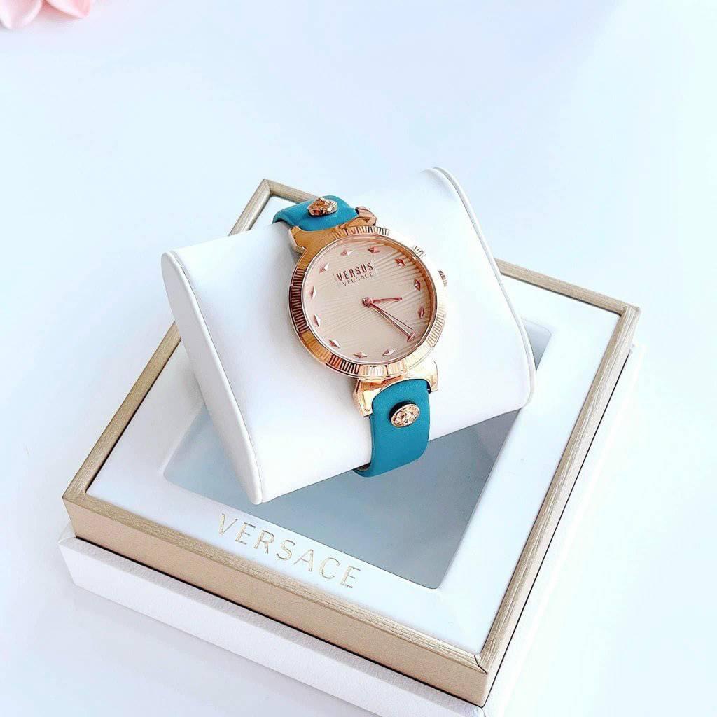 Đồng hồ nữ chính hãng Versus VSPEO0319  dây xanh cổ vịt cá tính 36mm