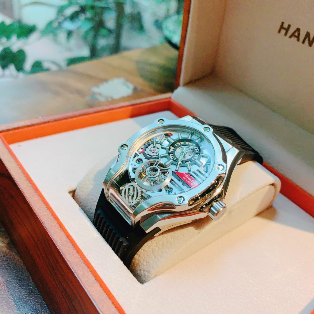 Đồng hồ nam chính hãng Hanboro by Huoboler mặt số thiết kế độc đáo 45mm