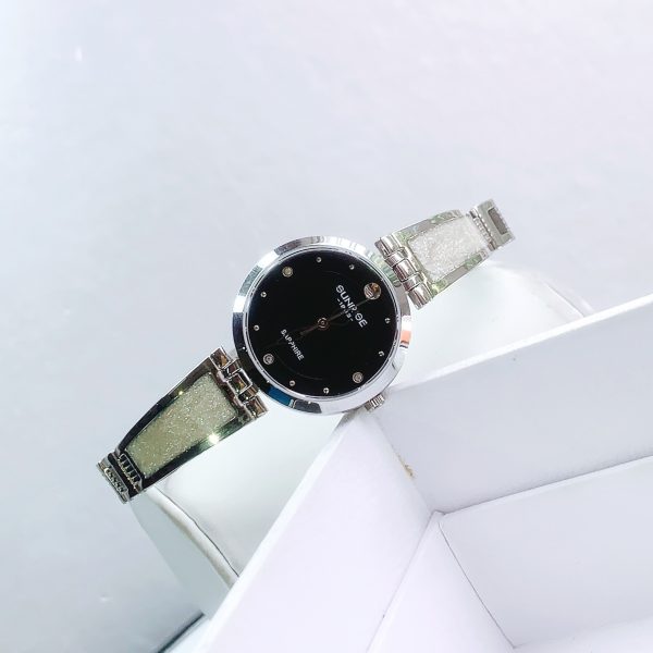 Đồng hồ nữ chính hãng Sunrise mặt số đen tặng kèm phụ kiện 30mm