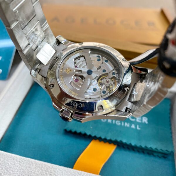 Đồng hồ nam chính hãng Agelocer Baikal 6304E9 mặt trắng đính đá 40mm