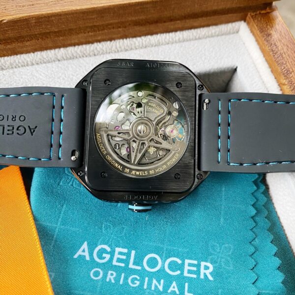 Đồng hồ nam chính hãng Agelocer Burning Series 5005J5 thiết kế lộ cơ 44mm