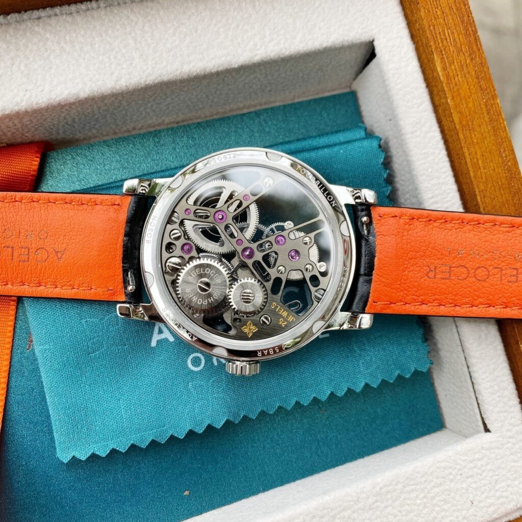 Đồng hồ nam chính hãng Agelocer Bosch Tourbillon 9001A1 lộ cợ 40mm