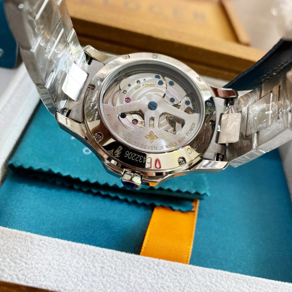 Đồng hồ nam chính hãng Agelocer Baikal 6302E9 mặt đen vỏ trắng 40mm
