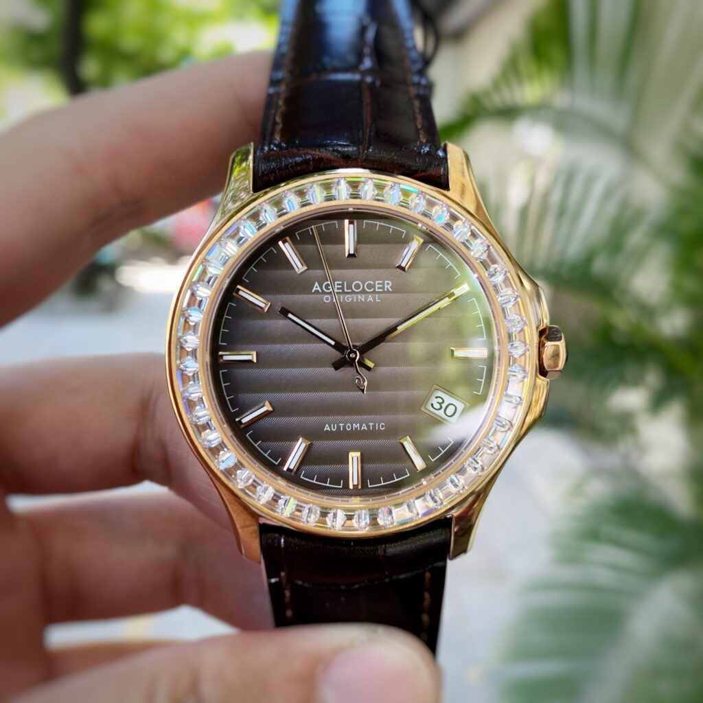 Đồng hồ nam chính hãng Agelocer Baikal 6303F2 dây da cá sấu 40mm
