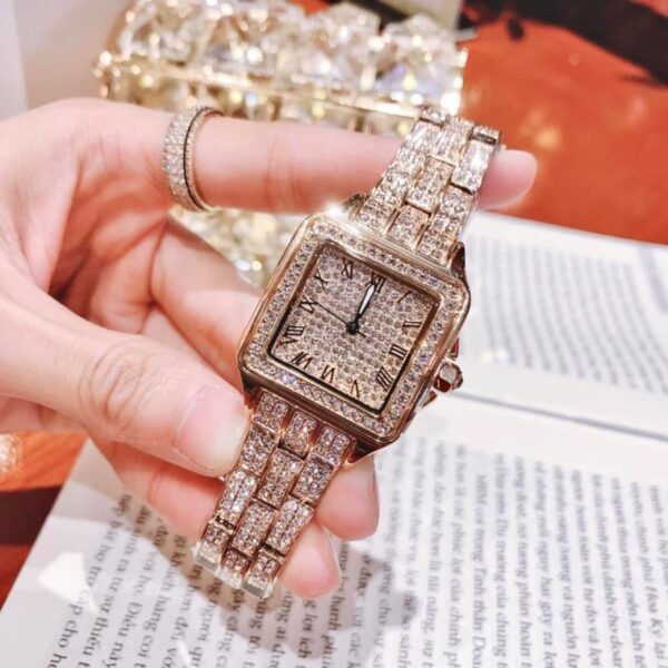 Đồng hồ nữ chính hãng Davena mặt vuông đính full đá lấp lánh 36mm
