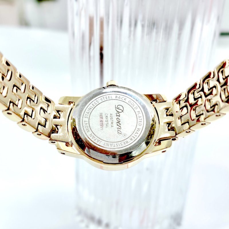 Đồng hồ nữ chính hãng Davena 61511 mặt số thiết kế xà cừ nổi bật 22mm