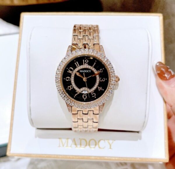 Đồng hồ nữ chính hãng Madocy M81878 đính full đá viền mặt khảm ngọc 34mm