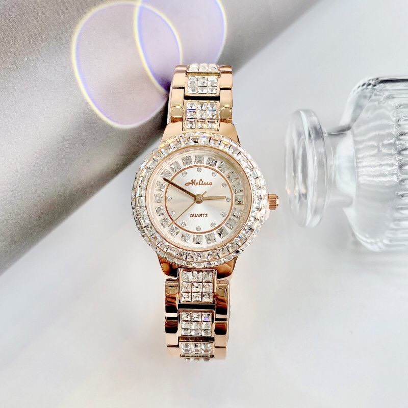 Đồng hồ nữ chính hãng Melissa F6356 đính đá swarovski bling bling 34mm