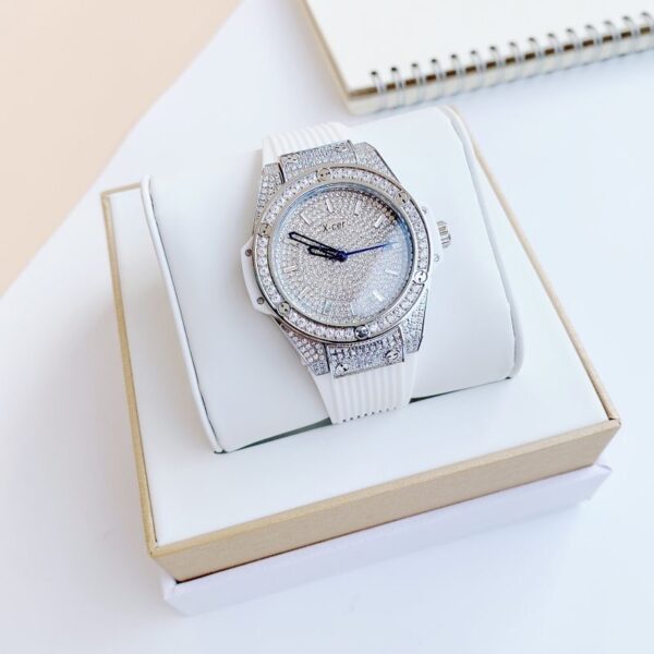 Đồng hồ nữ chính hãng X-Cer B0635 đính đá full màu trắng dây cao su 36mm