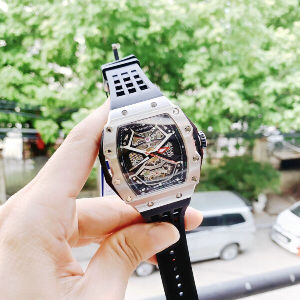 Đồng hồ Hanboro chính hãng nam máy lộ cơ Automatic 40x48mm (2)