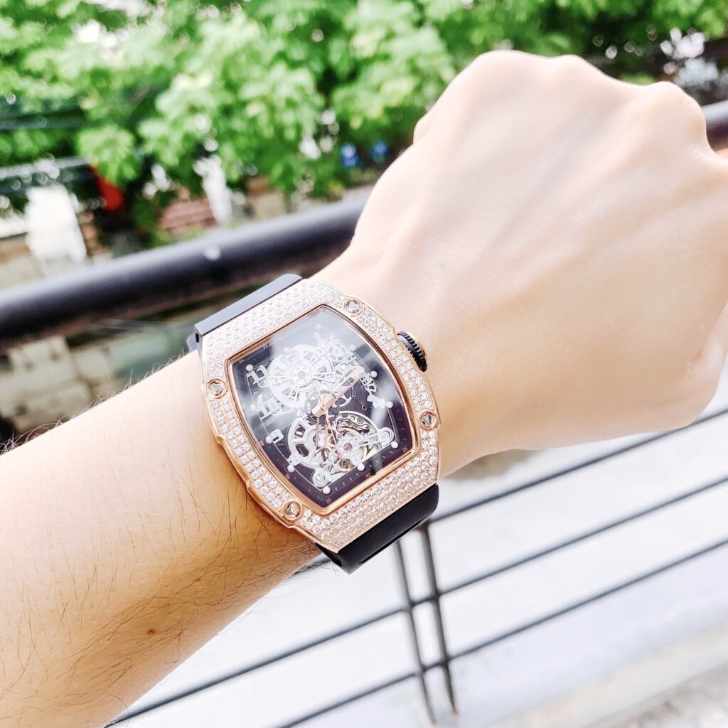 Đồng hồ Hanboro nam chính hãng máy lộ cơ Automatic Nhật 40x48mm (2)