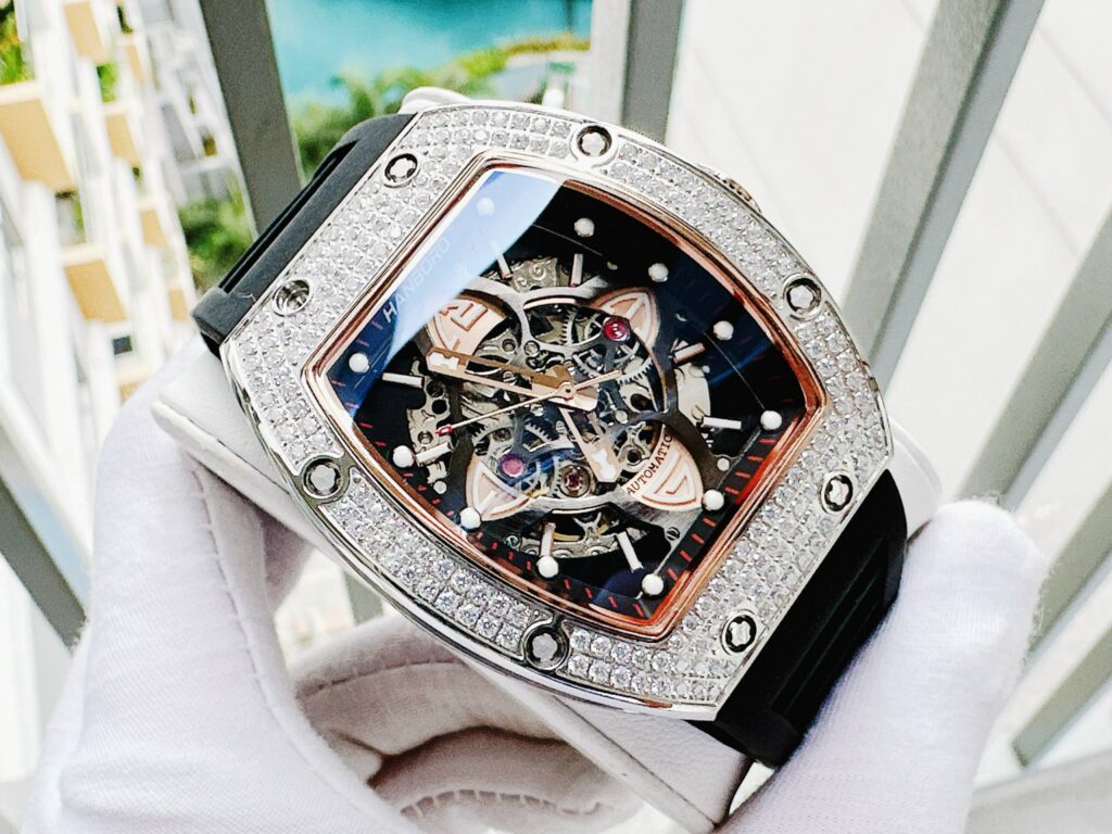 Đồng hồ chính hãng Hanboro nam đính đá Swarovski 40x48mm (9)