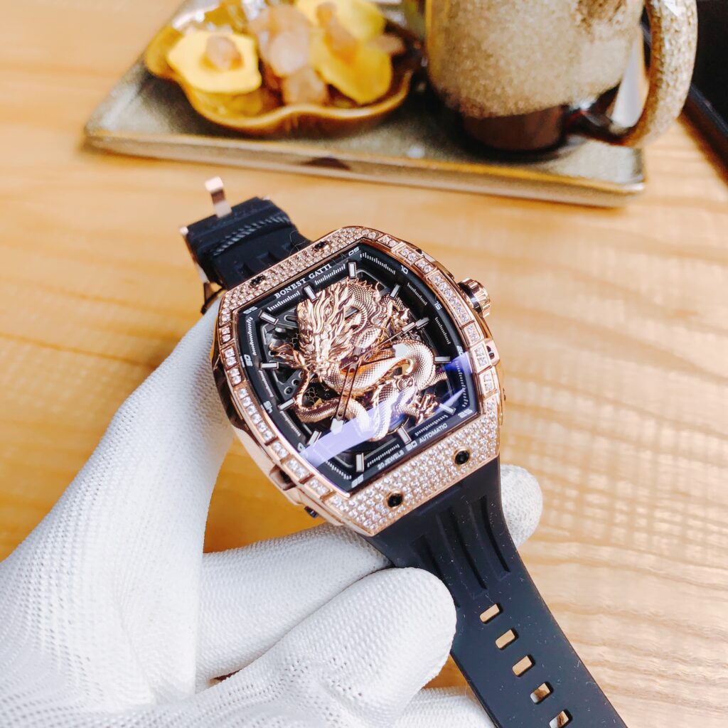 Đồng hồ Bonest Gatti BG5605 nam họa tiết hình rồng chính hãng 45mm (2)
