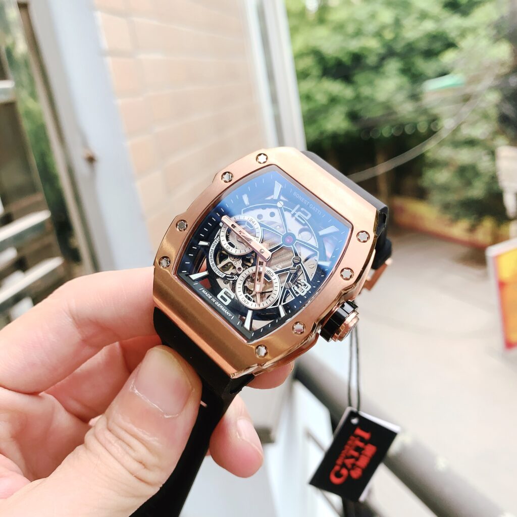 Đồng hồ Bonest Gatti BG9903-A7 rose gold chính hãng máy lộ cơ 45mm (2)