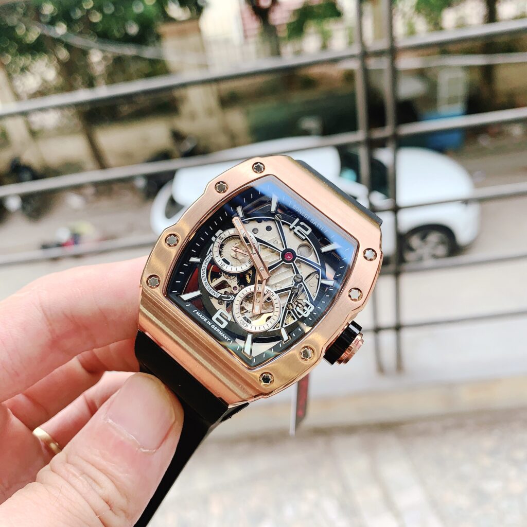 Đồng hồ Bonest Gatti BG9903-A7 rose gold chính hãng máy lộ cơ 45mm (2)