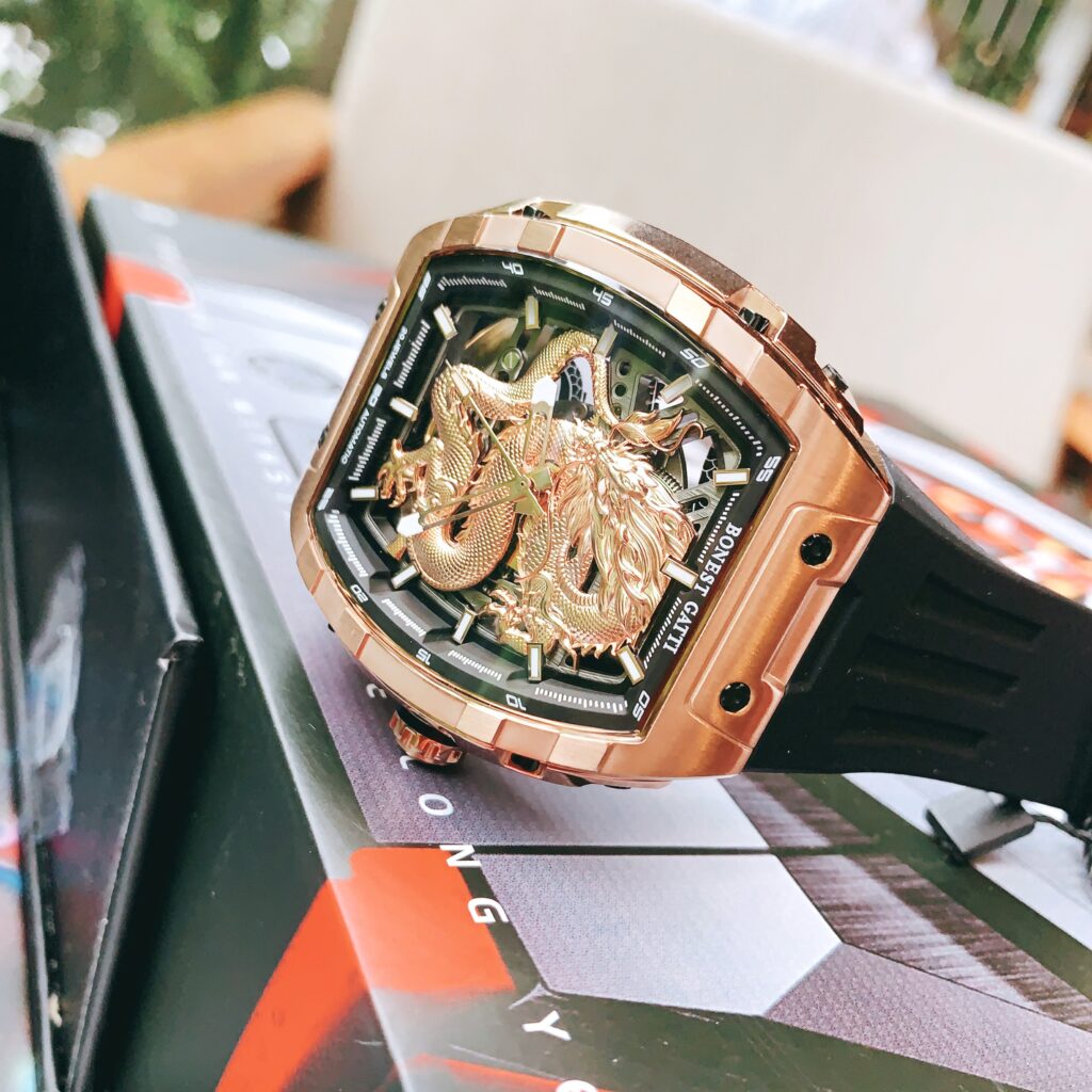 Đồng hồ Bonest Gatti rồng châu âu BG5606 màu rose gold chính hãng 45mm (2)