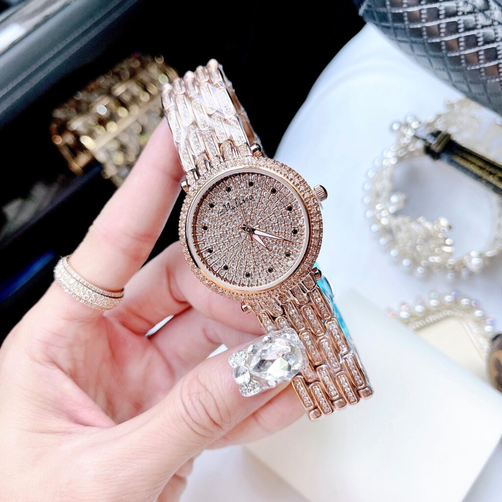 Đồng hồ Melissa rose gold F8139 nữ dây kim loại chính hãng 32mm (2)